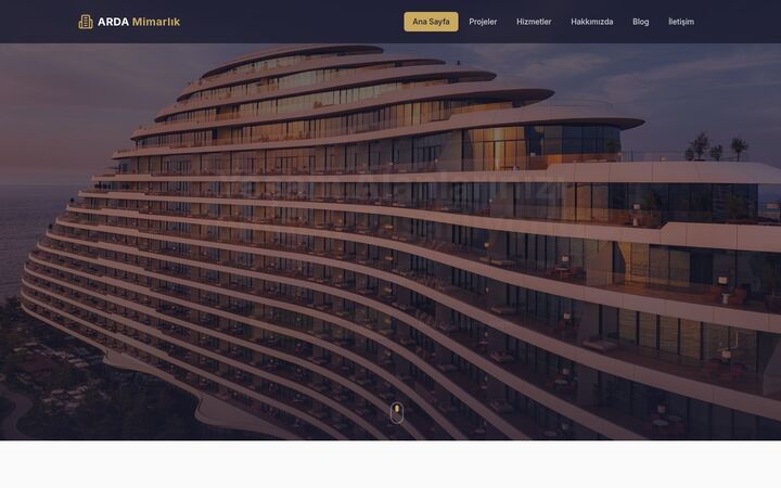 Mimar & Tasarım web sitesi ekran görüntüsü